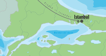 CK Turancar, Letecký poznávací zájazd, Turecko, Istanbul, mapa
