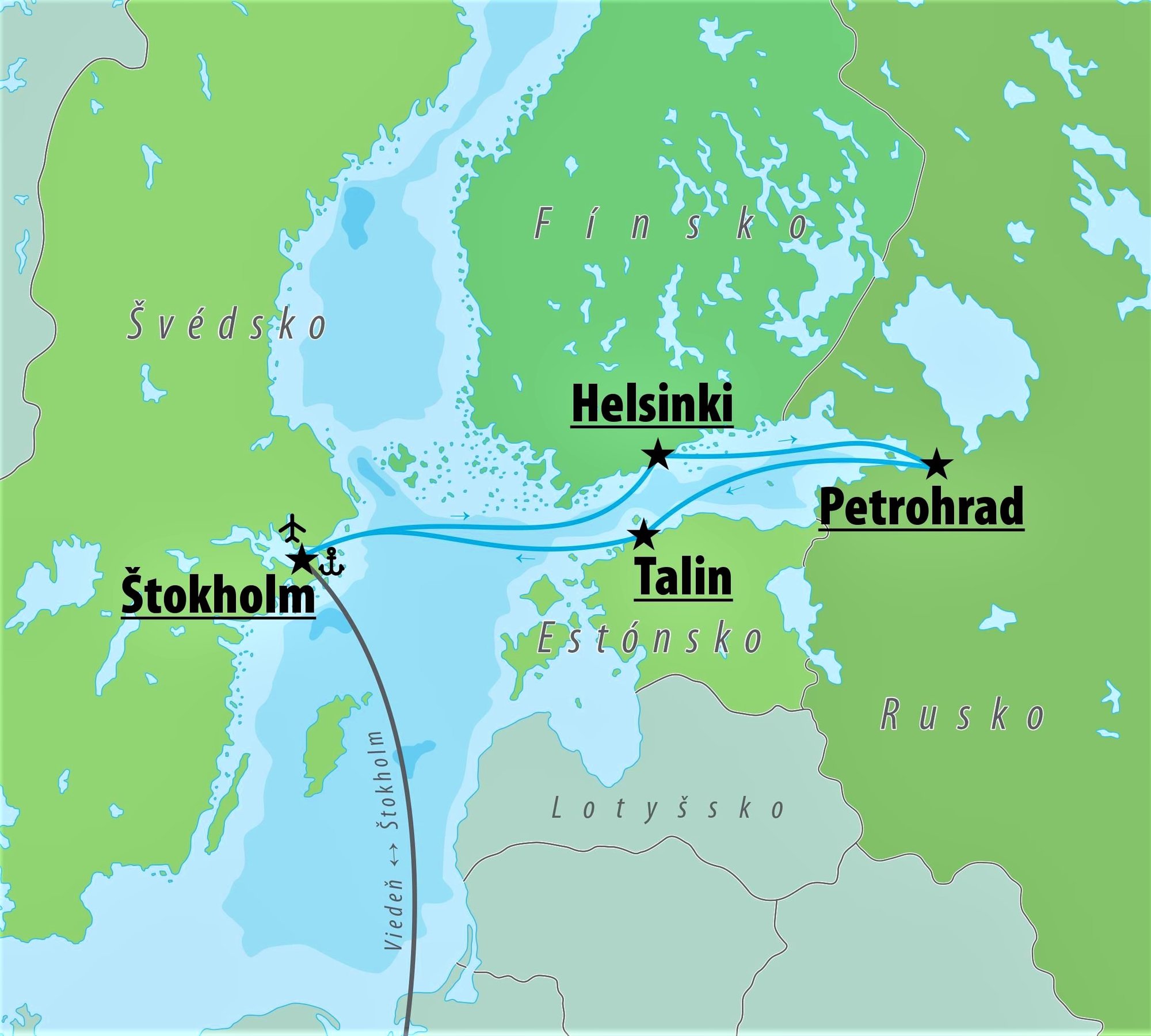 Poznácaví zájazd CK Turancar, Plavba - Severské metropoly, Štokholm, Helsinki, Petrohrad, Tallin 