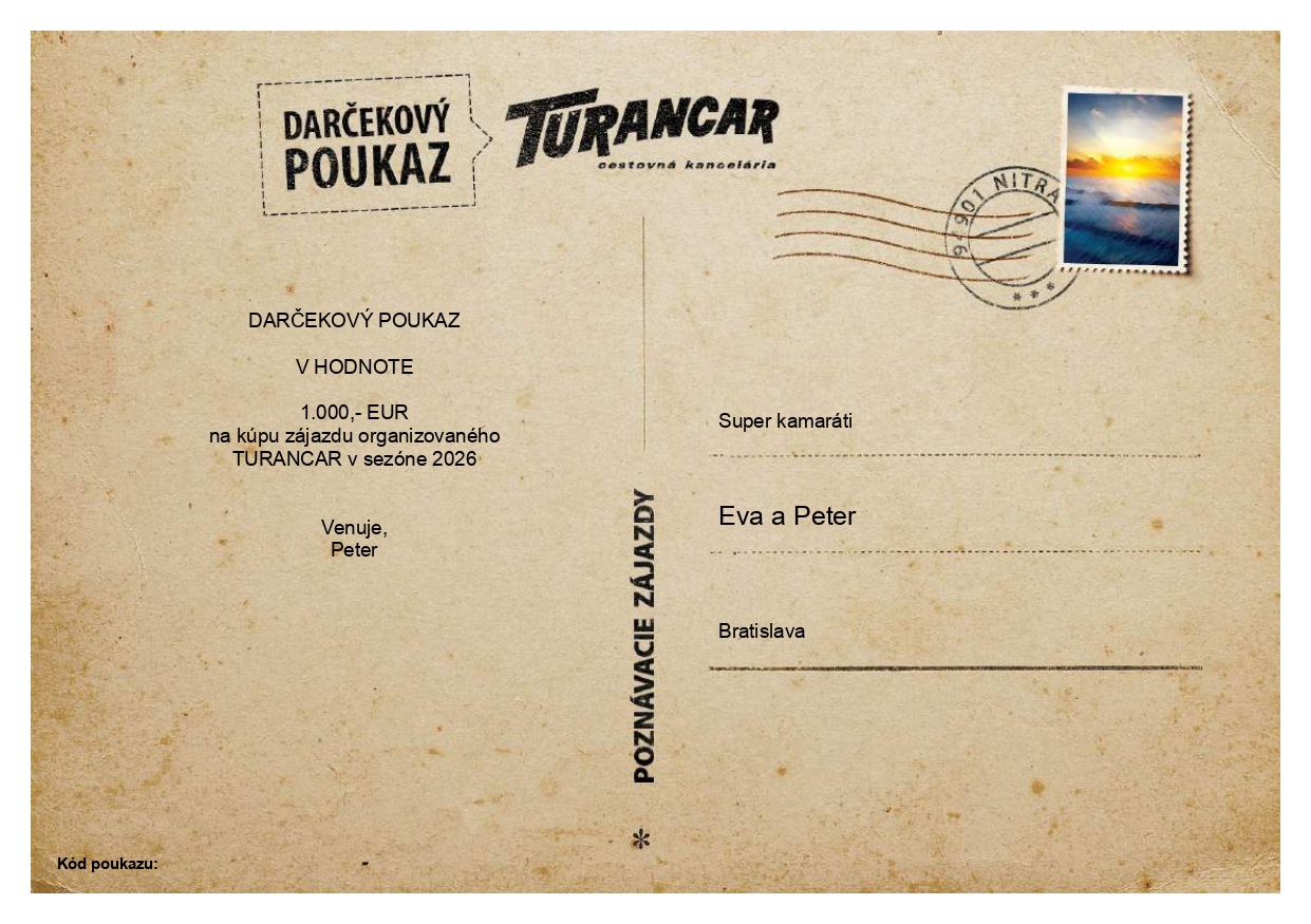 Darcekovy poukaz Poznavacie zajazdy