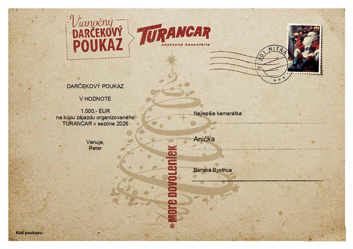 Darčekový poukaz na poznávacie zájazdy