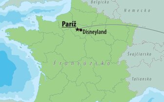 CK Turancar, autobusový poznávací zájazd, Paríž a Disneyland, mapa CK Turancar, autobusový poznávací zájazd, Paríž a Disneyland, mapa