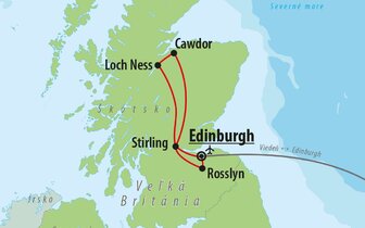 CK Turancar, letecký poznávací zájazd, Tajomstvá Škótska a jazera Loch Ness, mapa CK Turancar, letecký poznávací zájazd, Tajomstvá Škótska a jazera Loch Ness, mapa