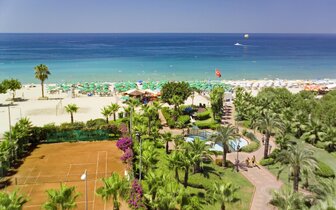 Riviera Hotel - pláž - letecký zájazd CK Turancar - Turecko, Alanya Riviera Hotel - pláž - letecký zájazd CK Turancar - Turecko, Alanya