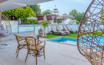 Hotel Porto Platanias Beach - izba so súkromným bazénom - letecký zájazd CK Turancar - Kréta, Platanias