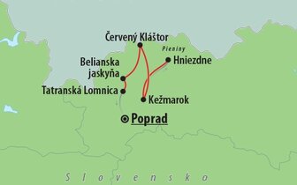 CK Turancar, Autobusový poznávací zájazd, Vysoké Tatry a severný Spiš, mapa CK Turancar, Autobusový poznávací zájazd, Vysoké Tatry a severný Spiš, mapa
