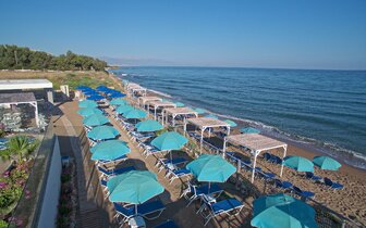 Hotel Rethymno Mare - pláž - letecká doprava CK Turancar - Kréta, Skaleta