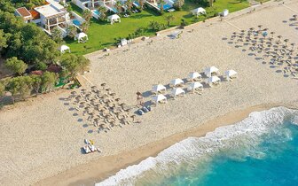 Hotel Aquila Porto Rethymno-hotelová pláž-letecký zájazd CK Turancar-Kréta-Anissaras