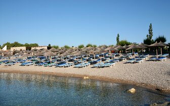 Hotel Eden Roc Resort - hotelová pláž - letecký zájazd CK Turancar - Rodos, Kallithea