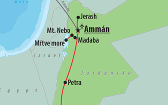CK Turancar, Letecký poznávací zájazd, Jordánsko - tajomstvá Petry a divoká púšť, mapa CK Turancar, Letecký poznávací zájazd, Jordánsko - tajomstvá Petry a divoká púšť, mapa