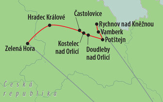 CK Turancar, autobusový poznávací zájazd, Zámky na Orlici - české Loire, mapa