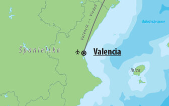 CK Turancar, Letecký poznávací zájazd, Španielsko, Valencia - dáma histórie a moderny, mapa CK Turancar, Letecký poznávací zájazd, Španielsko, Valencia - dáma histórie a moderny, mapa