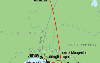 CK Turancar, letecký poznávací zájazd, Ligúria- kráľovstvo pestrofarebných útesov, mapa CK Turancar, letecký poznávací zájazd, Ligúria- kráľovstvo pestrofarebných útesov, mapa