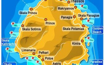 Thasos - mapka