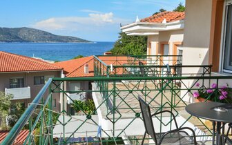 Apartmánový dom Vergina - výhľad - autobusový zájazd CK Turancar - Grécko, Thasos, Skala Potamias Apartmánový dom Vergina - výhľad - autobusový zájazd CK Turancar - Grécko, Thasos, Skala Potamias