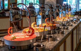 Palmeras Beach Hotel - bufetové stoly - letecký zájazd CK Turancar - Turecko, Konakli