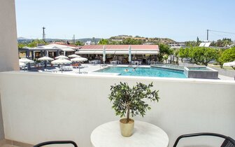 Hotel Tsampika - výhľad z izby- letecký zájazd CK Turancar - Faliraki, Rodos Hotel Tsampika - výhľad z izby- letecký zájazd CK Turancar - Faliraki, Rodos
