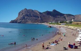 Hotel Tsampika - pláž- letecký zájazd CK Turancar - Faliraki, Rodos