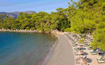 Marmaris Bay Resort - pláž - letecký zájazd CK Turancar - Turecko, Marmaris
