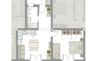 Apartmány Gianna, typ B2 po rekonštrukcii, letovisko Bibione, dovolenka v Taliansku CK TURANCAR