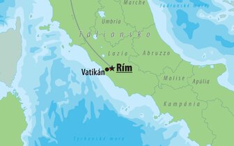 CK Turancar, Letecký poznávací zájazd, Taliansko, Predvianočná atmosféra v Ríme, mapka