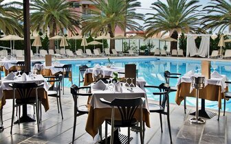 Minos Hotel - reštaurácia - letecký zájazd CK Turancar - Kréta, Rethymno