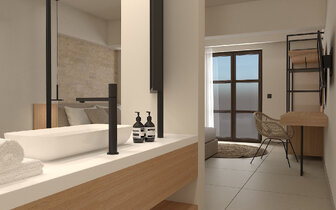 Hotel Costa Lindia beach - kúpelňa - letecký zájazd CK Turancar (Rodos, Lardos)