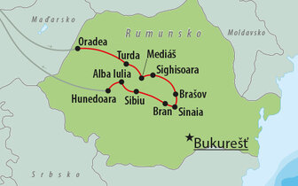 CK Turancar, autobusový poznávací zájazd, Rumunsko - Sedmohradsko a Transylvánia, mapa CK Turancar, autobusový poznávací zájazd, Rumunsko - Sedmohradsko a Transylvánia, mapa