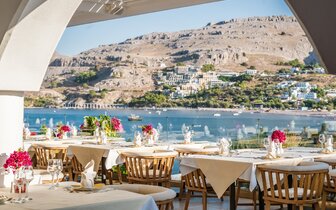 Hotel Lindos Royal Resort - reštaurácia - letecký zájazd CK Turancar - Vlycha, Lindos, Rodos