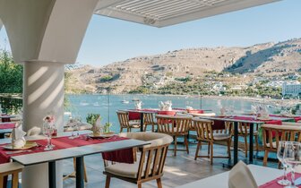 Hotel Lindos Royal Resort - reštaurácia - letecký zájazd CK Turancar - Vlycha, Lindos, Rodos