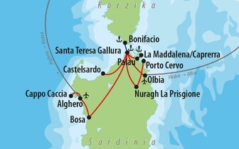 CK Turancar, Letecký poznávací zájazd, Sardínia a Korzika, Sardínia