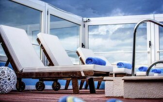 Lino Mare Boutique Hotel - terasa na sĺnenie - letecký zájazd CK Turancar - Kréta, Amoudara