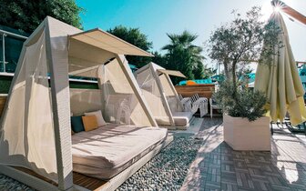 Sunprime C-lounge - terasa - letecký zájazd Turancar - Turecko, Alanya