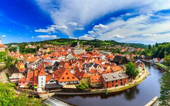 CK Turancar, autobusový poznávací zájazd, Praha - zámky a hrady v Čechách, Český Krumlov, panoráma mesta CK Turancar, autobusový poznávací zájazd, Praha - zámky a hrady v Čechách, Český Krumlov, panoráma mesta