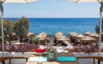 Hotel Kamari beach - Santorini - reštaurácia -  letecký zájazd CK TURANCAR