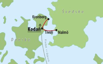 Letecké poznávacie zájazdy CK Turancar, Kodaň a Malmö – pôvab Škandinávie, mapka