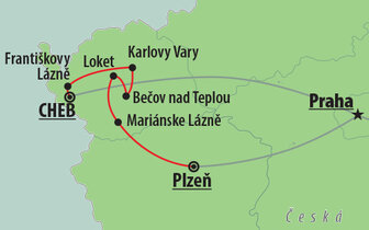 CK Turancar, autobusový poznávací zájazd, Zlatý český trojuholník,mapa CK Turancar, autobusový poznávací zájazd, Zlatý český trojuholník,mapa