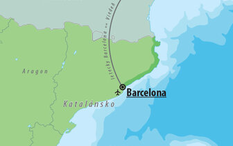 CK Turancar, Letecký poznávací zájazd, Španielsko, Barcelona - Gaudího sen, mapa CK Turancar, Letecký poznávací zájazd, Španielsko, Barcelona - Gaudího sen, mapa