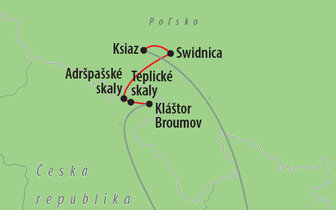CK Turancar, autobusový poznávací zájazd, Adršpašské skaly a okolie, mapa CK Turancar, autobusový poznávací zájazd, Adršpašské skaly a okolie, mapa