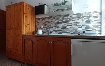 Apartmány Stella - kuchynka - autobusová doprava CK Turancar - Grécko, Olympská riviéra, Olympic beach