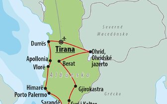 CK Turancar, letecký poznávací zájazd, mapka