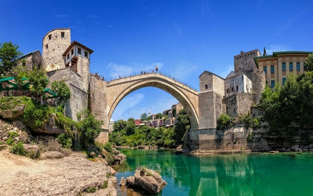 CK Turancar, autobusový poznávací zájazd, Balkán, Bosna a Hercegovina, Mostar, starý most
