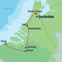 CK Turancar, autobusový poznávací zájazd Holandsko a Belgicko, mapa