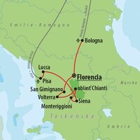 CK Turancar, letecký poznávací zájazd, Toskánsko - mapa