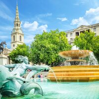 Ck Turancar, Letecký poznávací zájazd, Veľká Británia, Londýn pre deti, fontána na Trafalgar Square