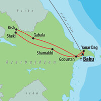 CK Turancar, Letecký poznávací zájazd, Azerbajdžan, mapa