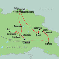 CK Turancar, Letecký poznávací zájazd, Gruzínsko, mapa