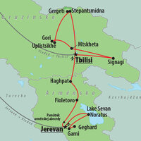 CK Turancar, Letecký poznávací zájazd, Gruzínsko a Arménsko, mapa