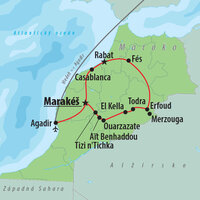 CK Turancar, Letecký poznávací zájazd, Maroko, mapa