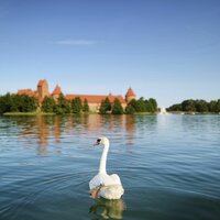 Autobusový poznávací zájazd, Pobaltie, Litva, ostrovný hrad Trakai