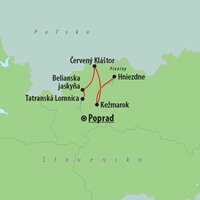 Mapa, Vysoké Tatry a severný Spiš na mape - Autobusový poznávací zájazd CKTurancar